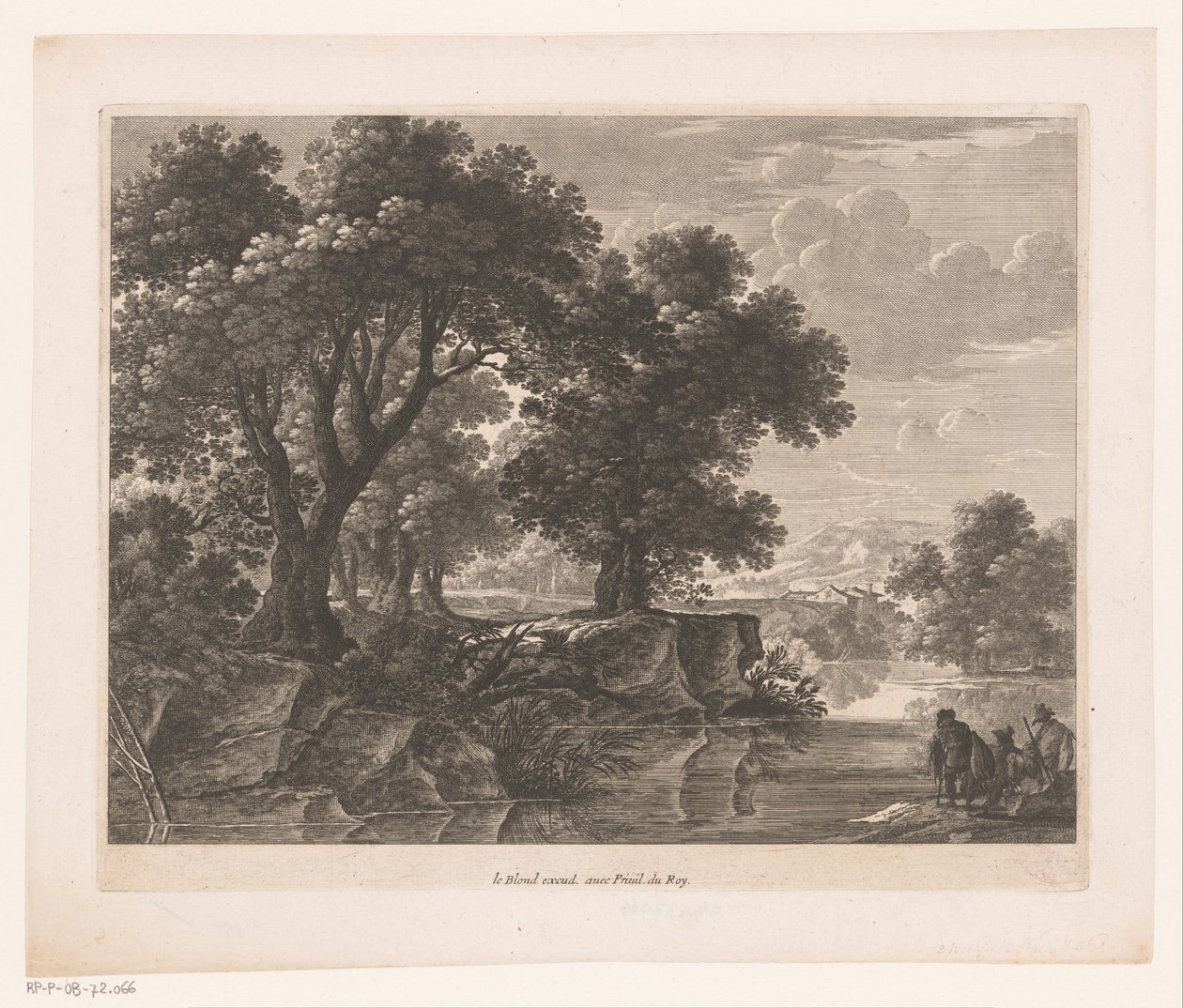 Tre menn ved en elv av Nicolas Perelle