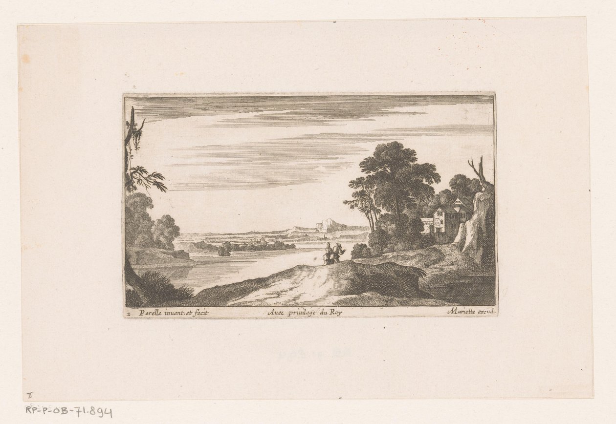 Elvelandskap med turpar Elvelandskap med bygninger (serietittel) av Nicolas Perelle