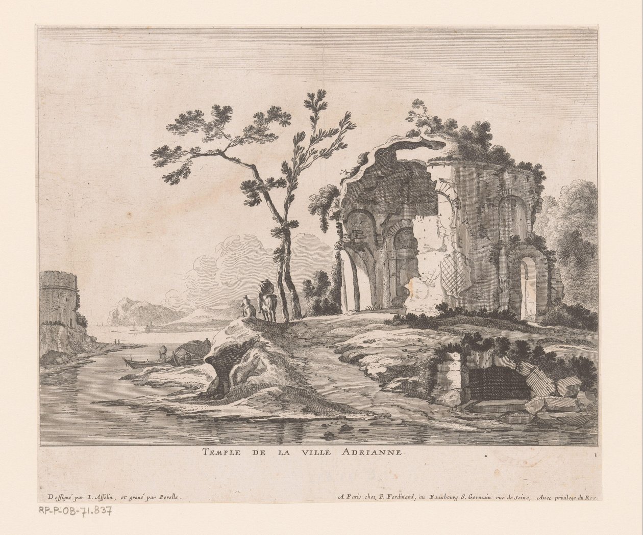 Ruin av Villa Adriana City Temple Adrianne (tittel på objekt) av Nicolas Perelle