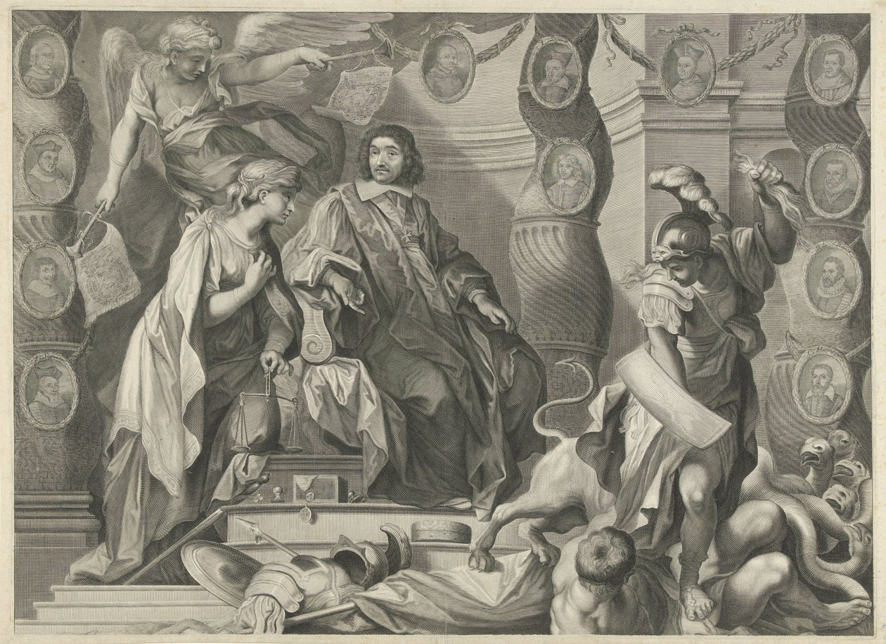 Kampanjetrykk av Aegidius Le Maistre (1663), øvre del av Nicolas Pitau (I)