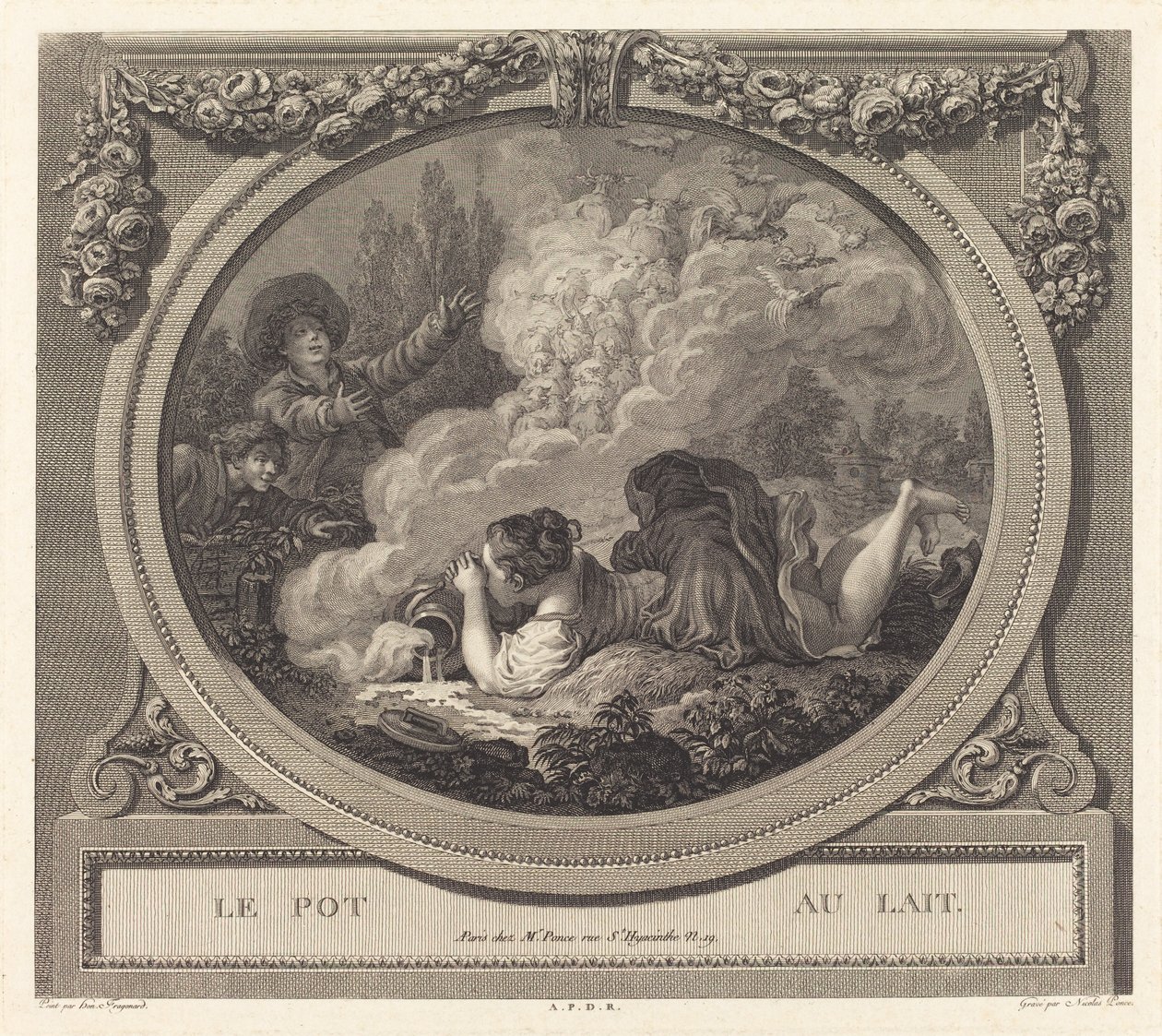 Melkekanna av Nicolas Ponce after Jean Honoré Fragonard