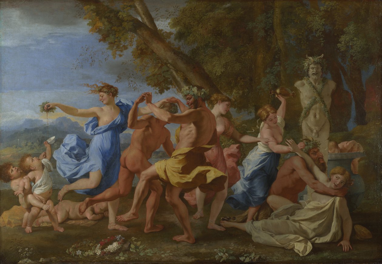 A Bacchanalian Revel before a Herm, 1632 av Nicolas Poussin