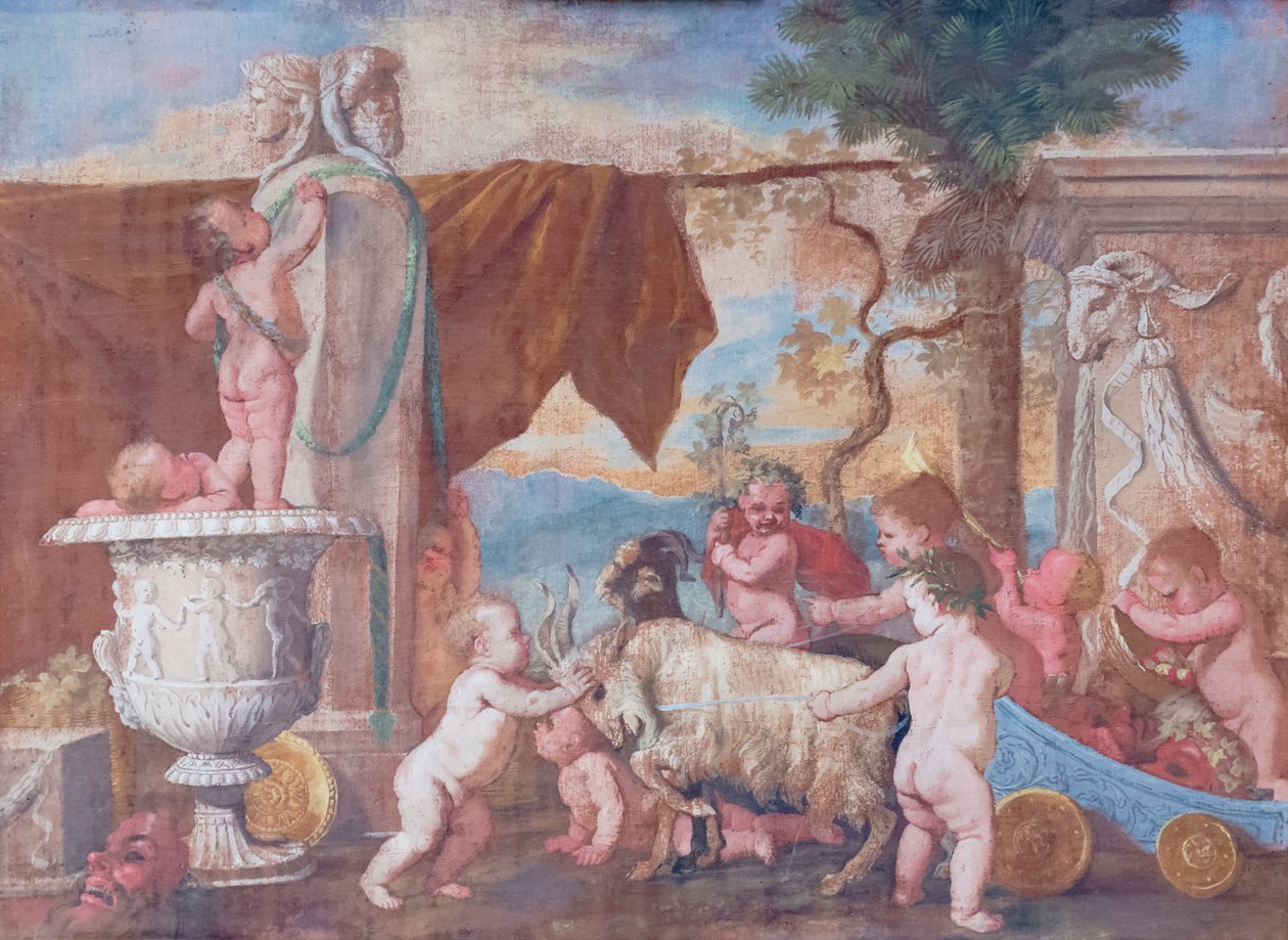 Bacchanal med kjeruber av Nicolas Poussin