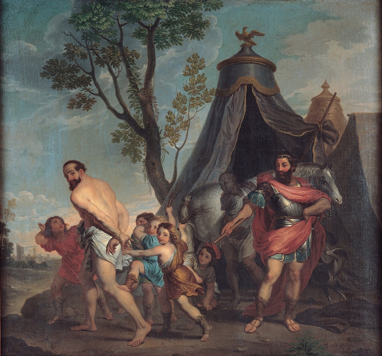 Camillus og skolemesteren i Falerii, 1635-1640 av Nicolas Poussin
