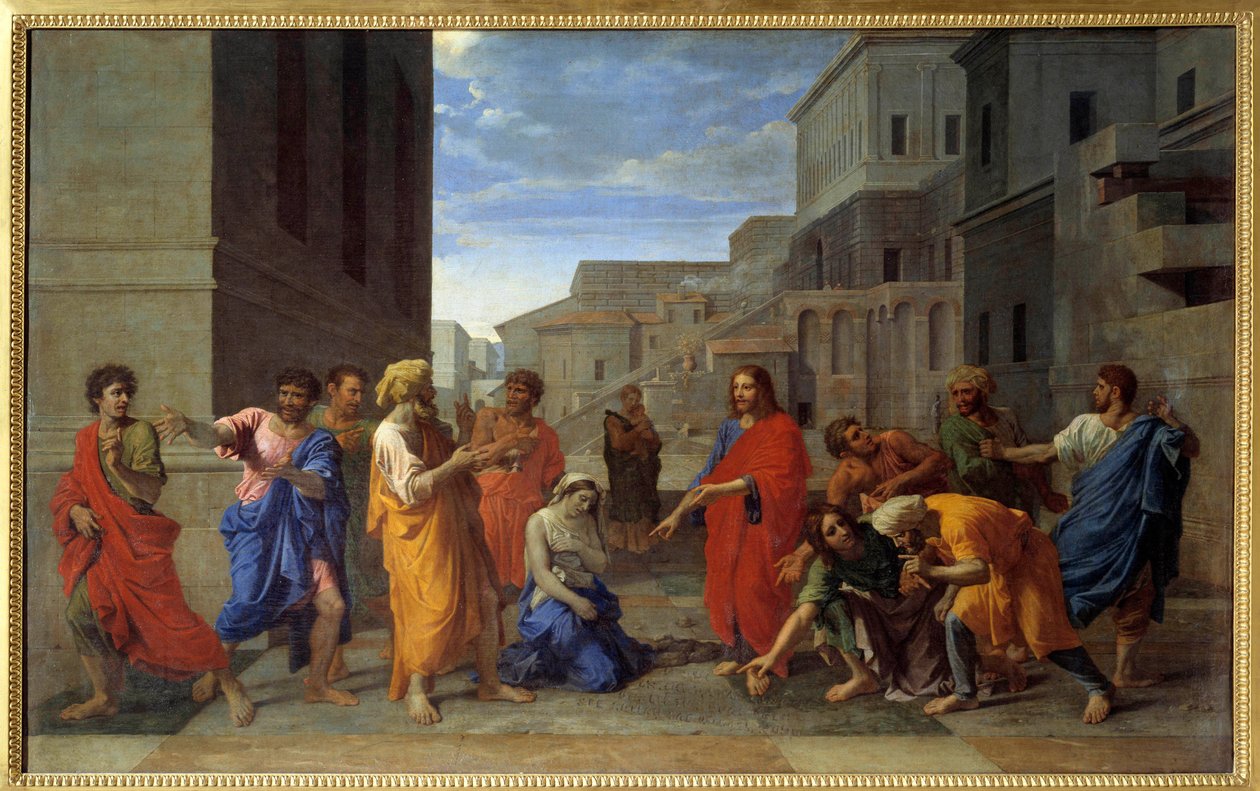 Kristus og den utro kvinne-maleri av Nicolas Poussin av Nicolas Poussin