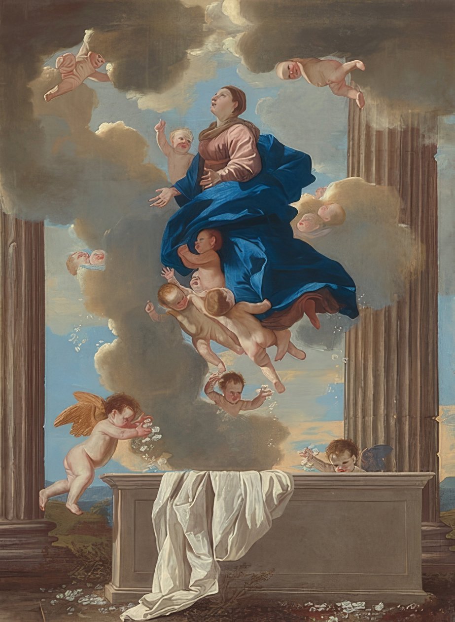 Marias antagelse. Rundt. 1630/32 av Nicolas Poussin