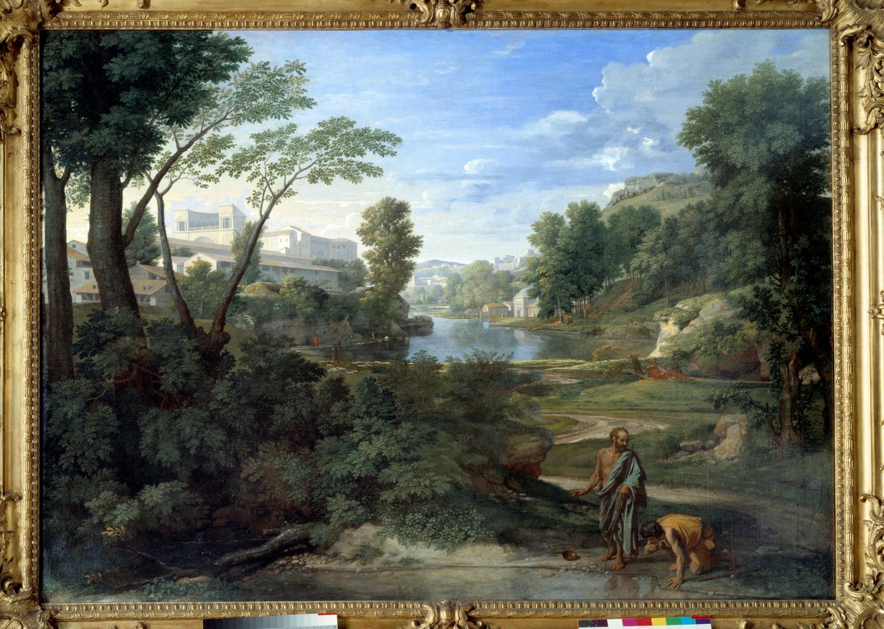 Diogene kaster sin ondskap. Maleri av Nicolas Poussin av Nicolas Poussin