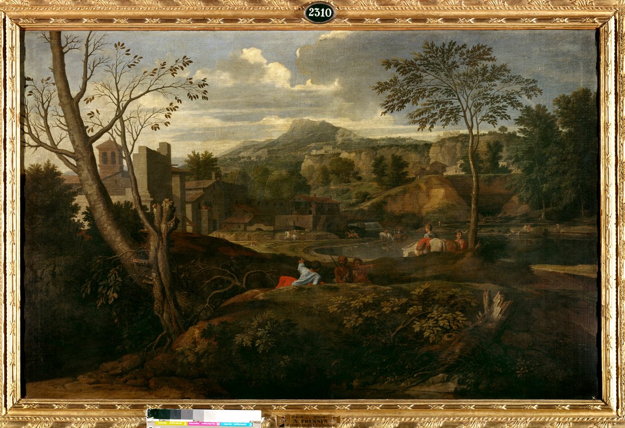 Ideelt landskap. Maleri av Nicolas Poussin av Nicolas Poussin