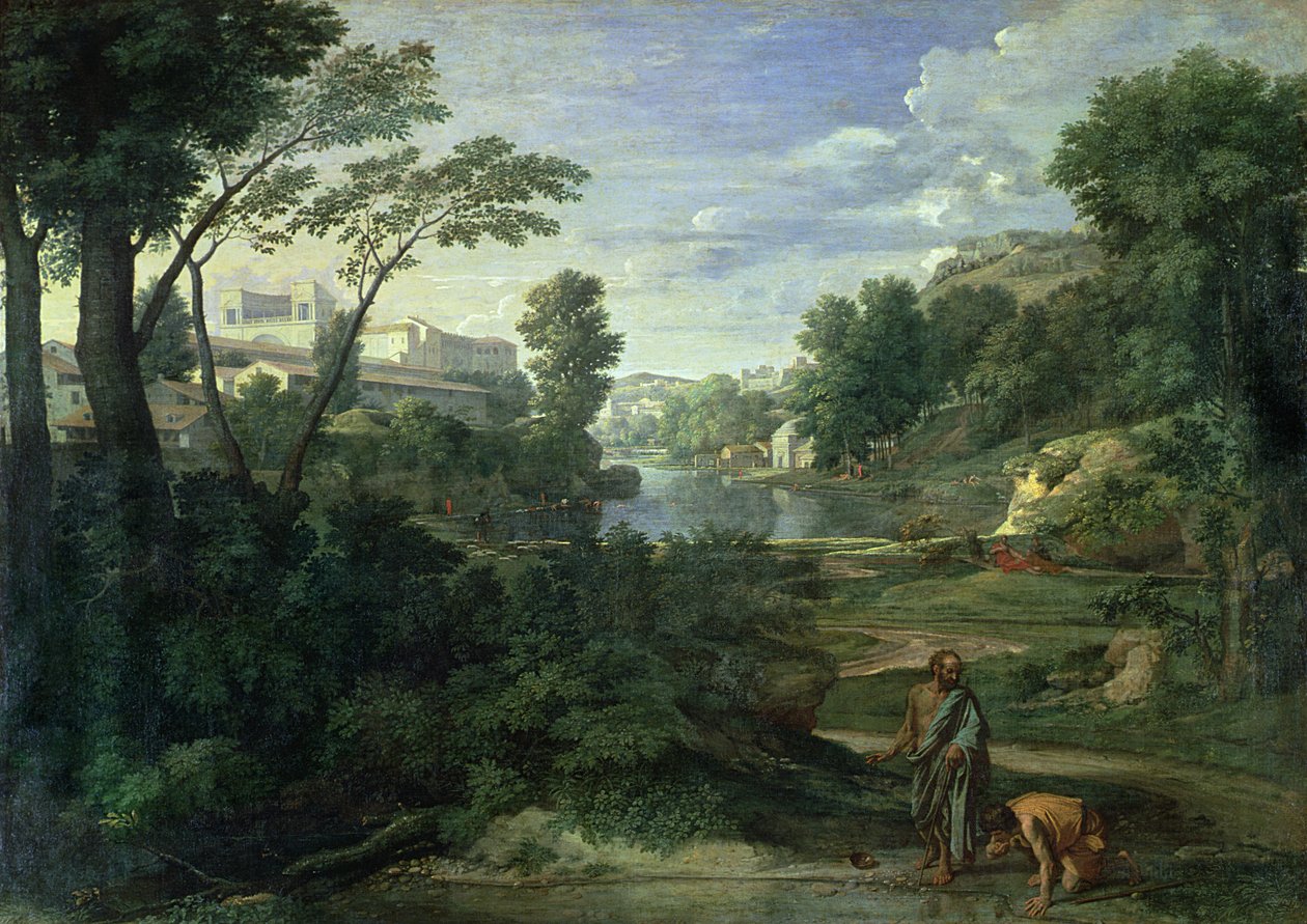 Landskap med Diogenes av Nicolas Poussin
