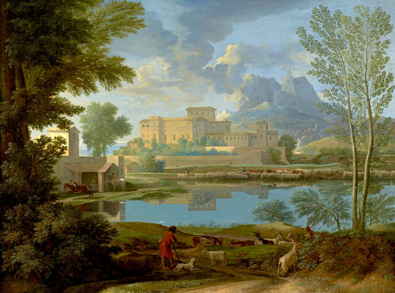 Landskap med en ro, 1650-1 av Nicolas Poussin