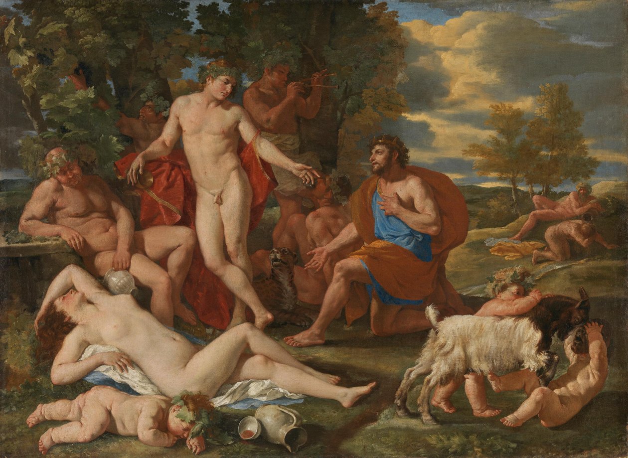 Midas og Bacchus av Nicolas Poussin