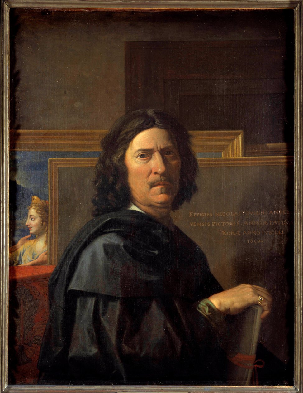 Selvportrett i en alder av 56 Maleri av Nicolas Poussin av Nicolas Poussin