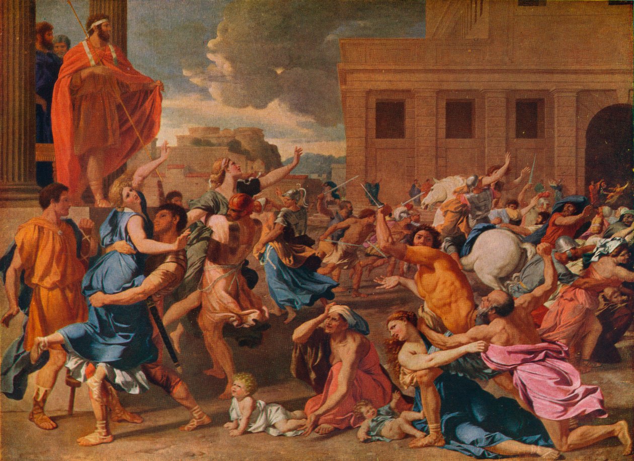 Bortføringen av de sabinske kvinnene, c1633 av Nicolas Poussin