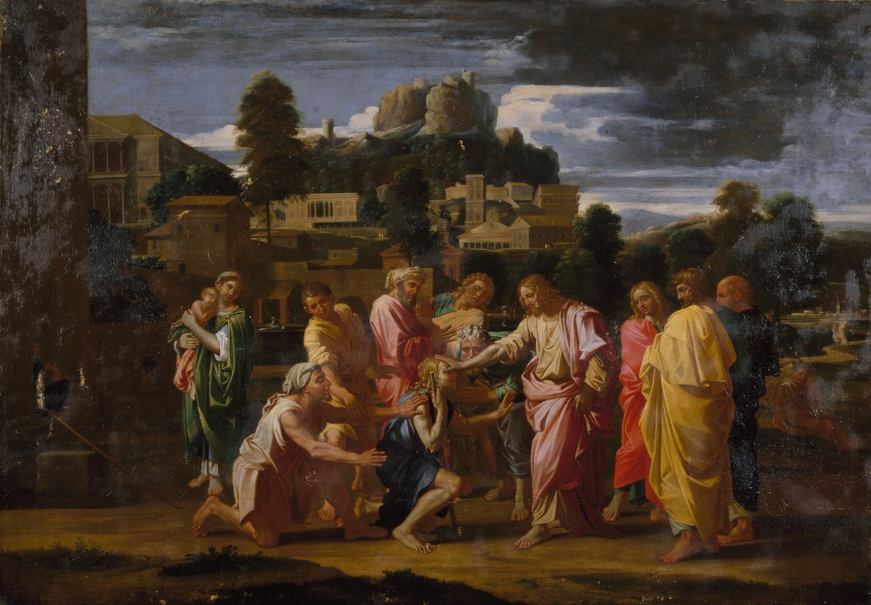 De blinde mennene fra Jeriko 1650-1700. av Nicolas Poussin