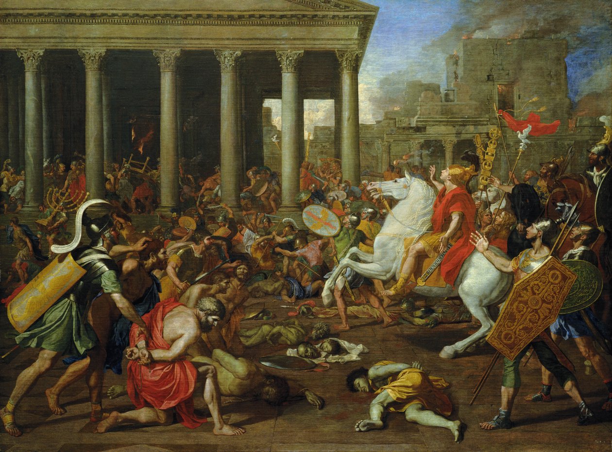 The Destruction of the Temples in Jerusalem av Titus, ca. 1638/39 av Nicolas Poussin