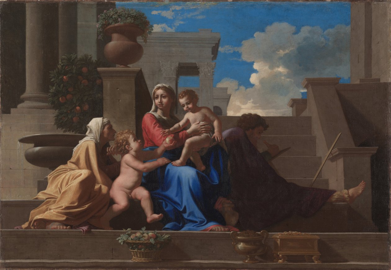 Den hellige familie på trappene, 1648 av Nicolas Poussin