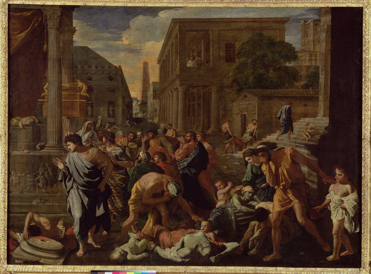Ashdod-pesten, eller filisterne truffet av pesten, 1630-31 av Nicolas Poussin