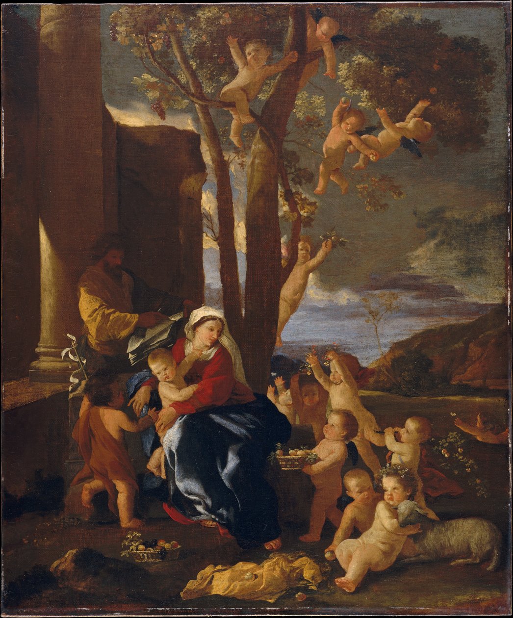 Resten på flukten til Egypt, ca. 1627 av Nicolas Poussin