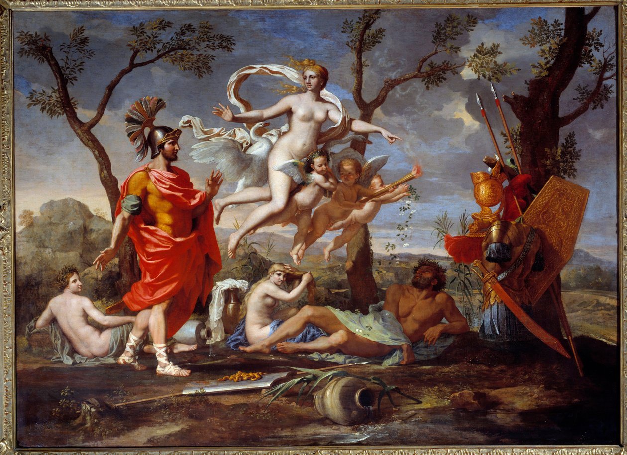 Venus Armant Enee-maleri av Nicolas Poussin (1594-1665) 1639 Søn. 1,07x1,46 m Rouen, Museum of Fine Arts av Nicolas Poussin