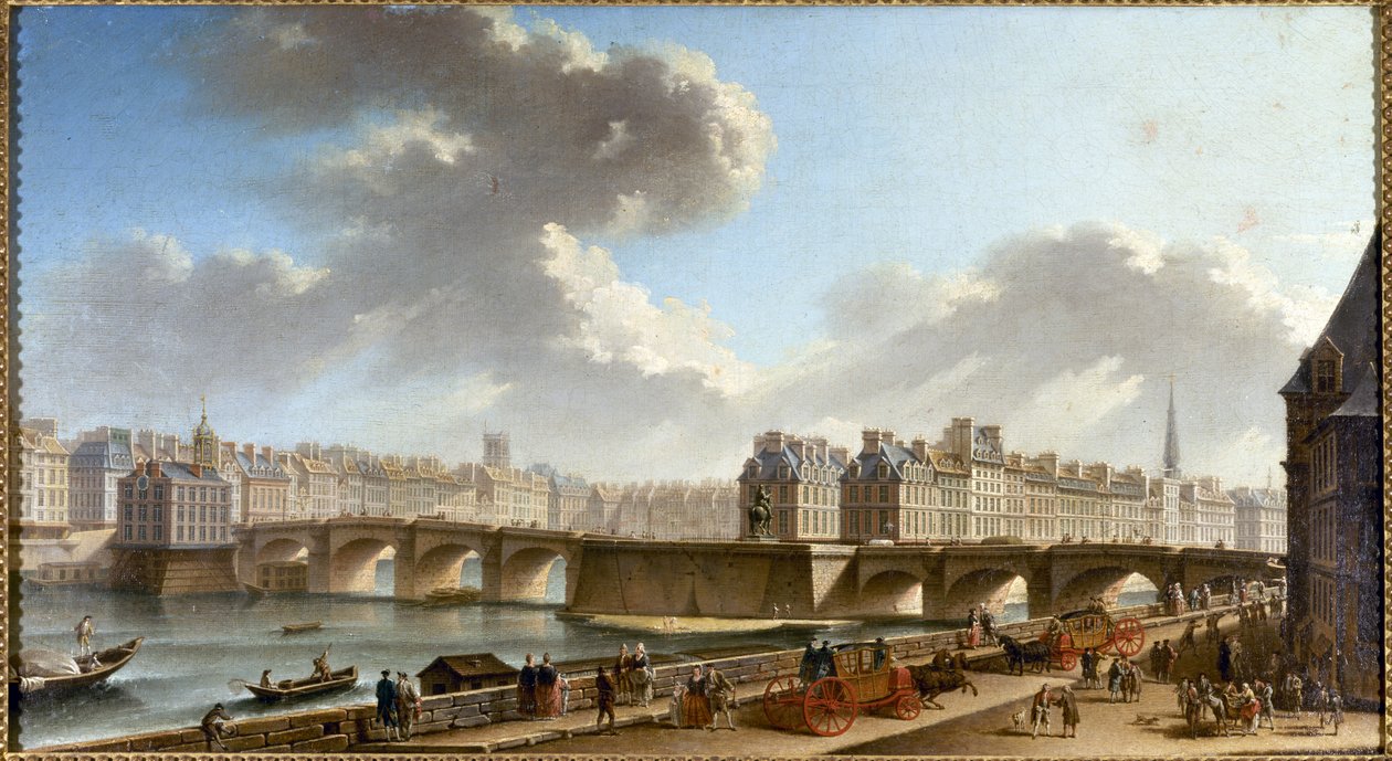 Pont Neuf og utsikten over byen fra Conti-kaien, ca. 1772 (olje på lerret) av Nicolas Raguenet