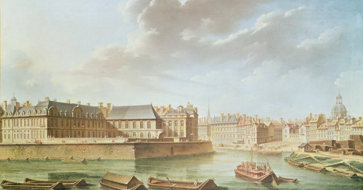 Ile Saint-Louis og Hotel de Bretonvilliers i 1757 av Nicolas Raguenet