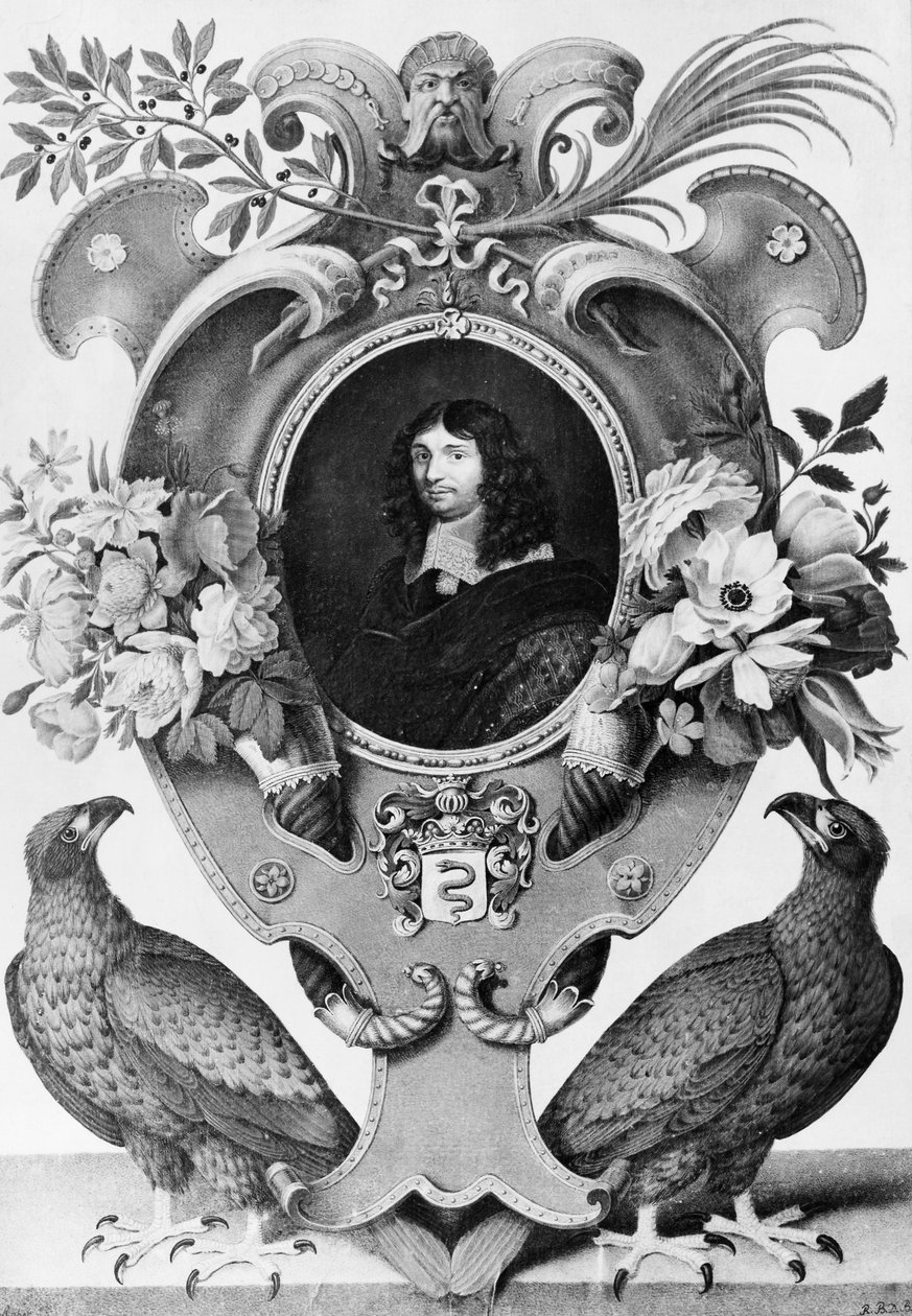 Portrett av Jean-Baptiste Colbert (1619-1683), fransk statsmann, gravering av Nicolas Robert (1614-1685) av Nicolas Robert