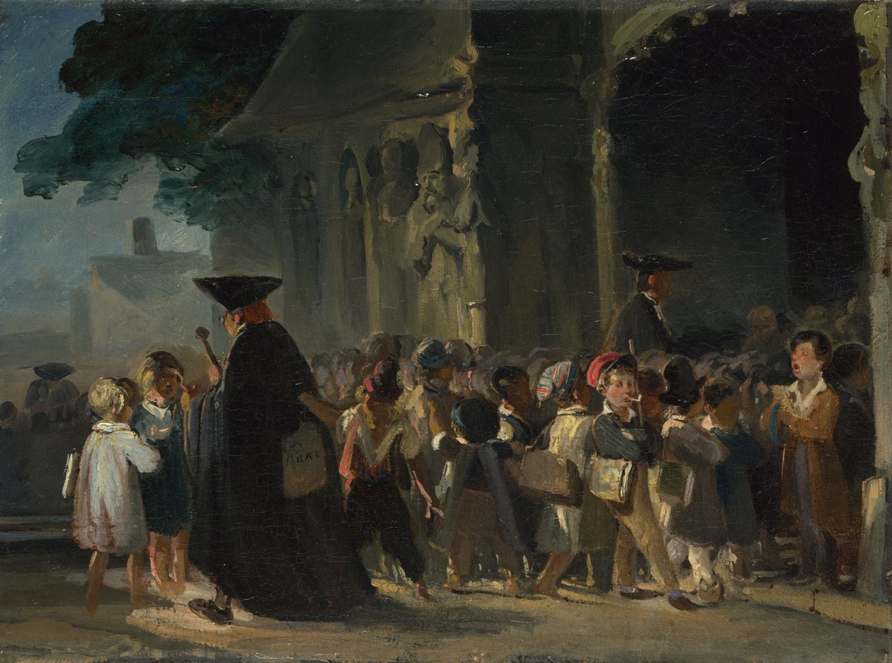 Barn ved en kirkedør, mellom 1817 og 1845 av Nicolas Toussaint Charlet