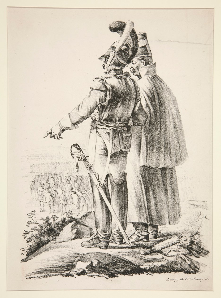 To Cuirassiers til fots av Nicolas Toussaint Charlet