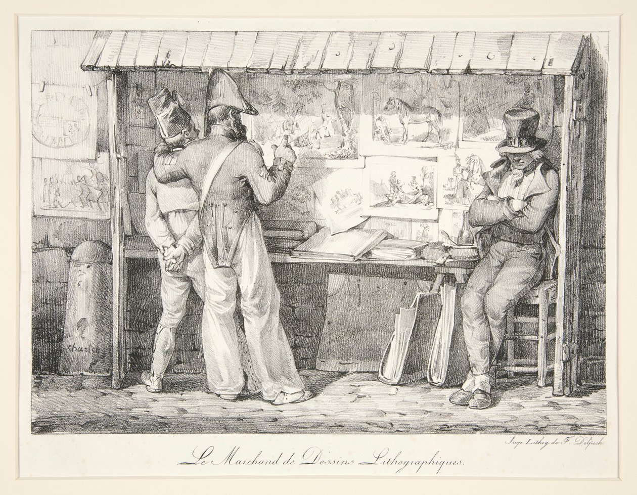 Forhandleren av litografiske bilder av Nicolas Toussaint Charlet