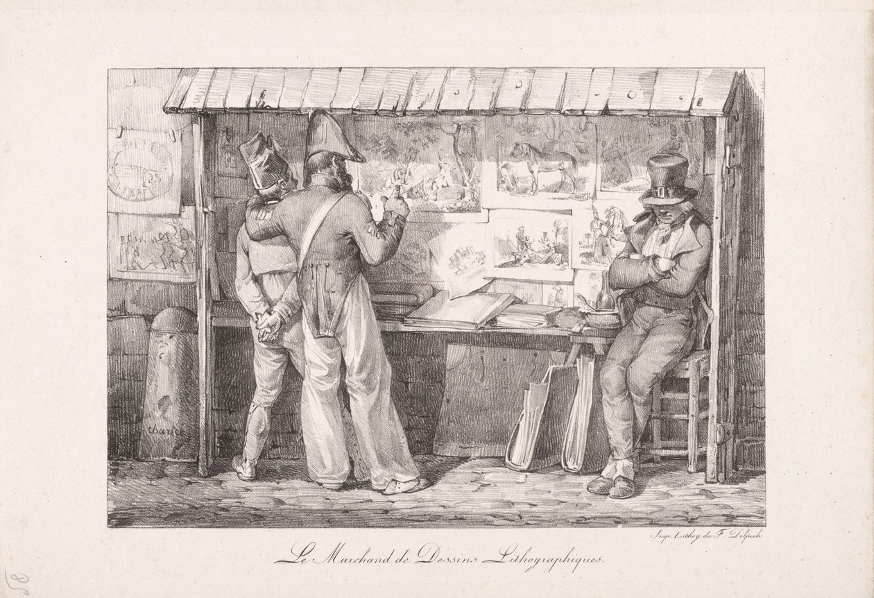 Litografiselgeren av Nicolas Toussaint Charlet