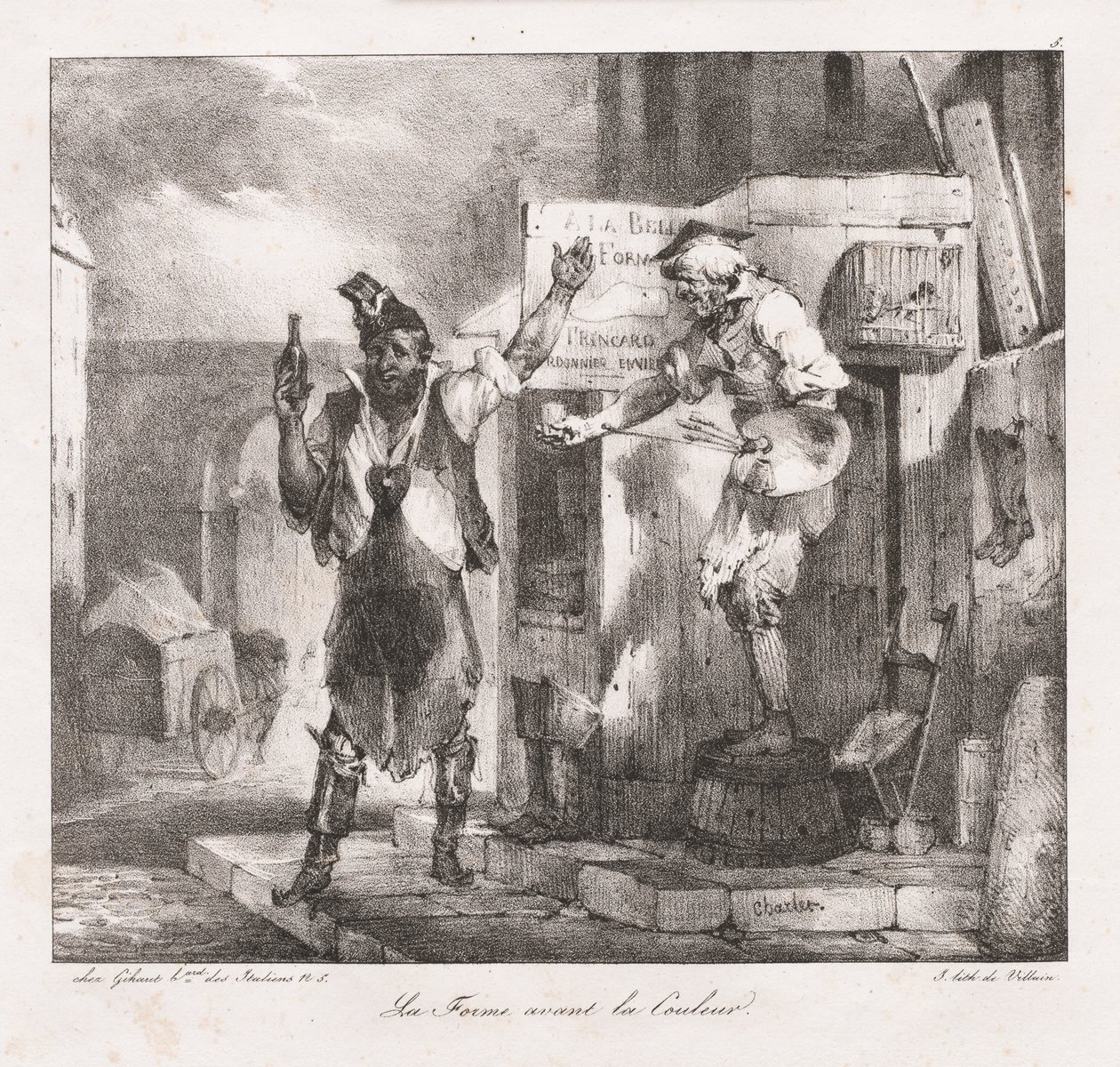 Litografiske skisser av Charlet: Form before Color , 1823. av Nicolas Toussaint Charlet