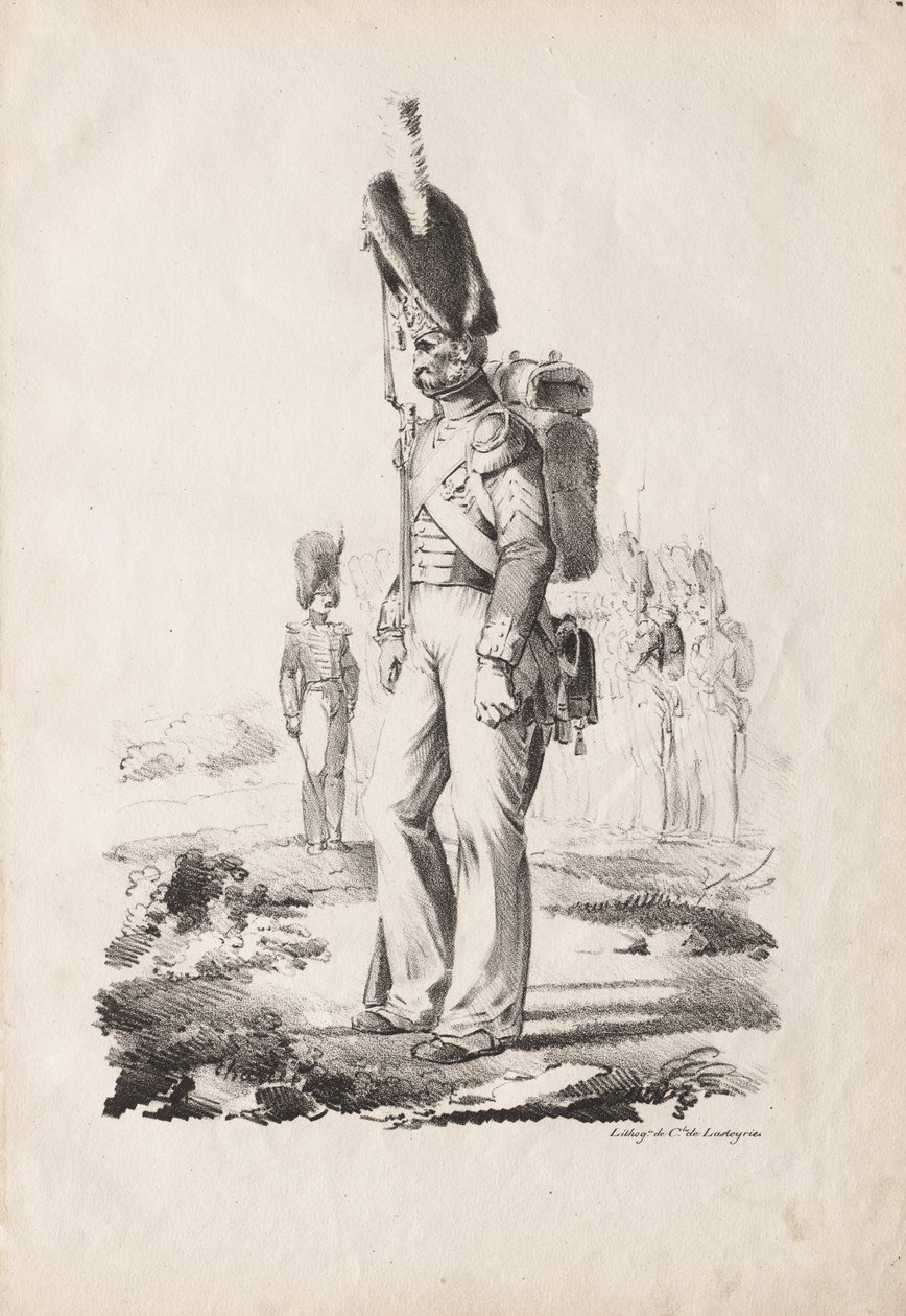 Militære kostymer: Infantry Sargent, 1817-18. av Nicolas Toussaint Charlet