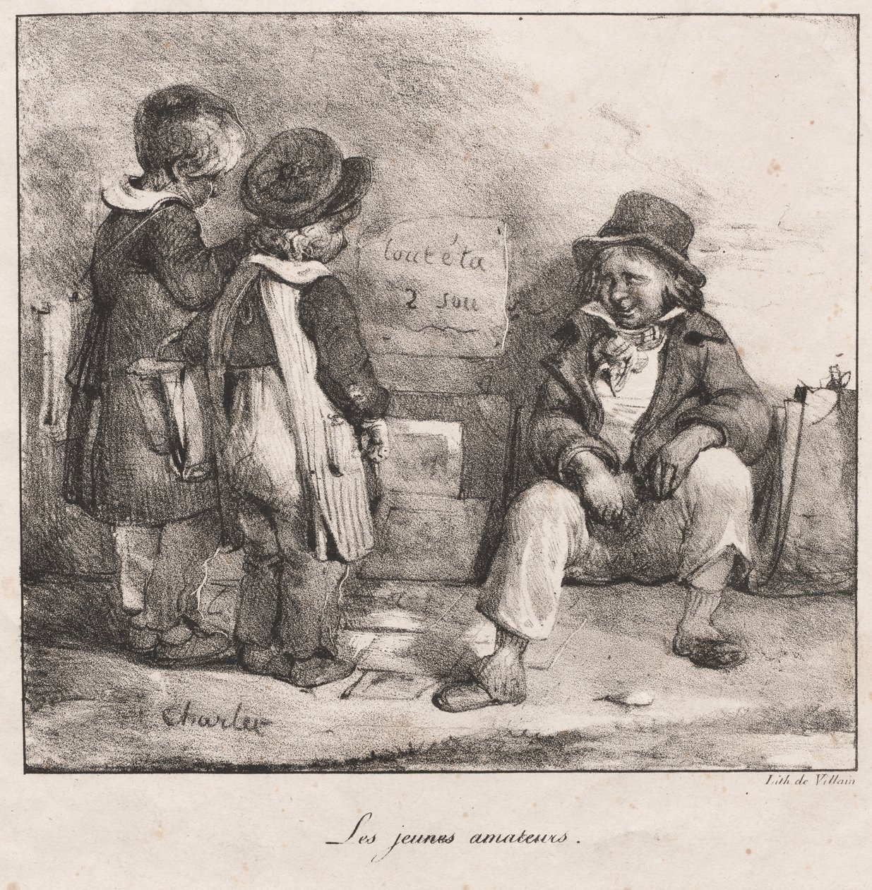 Skissebok for bruk av små barn: The Young Amateurs, 1822. av Nicolas Toussaint Charlet