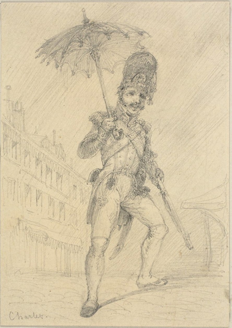 Soldat holder en parasoll av Nicolas Toussaint Charlet