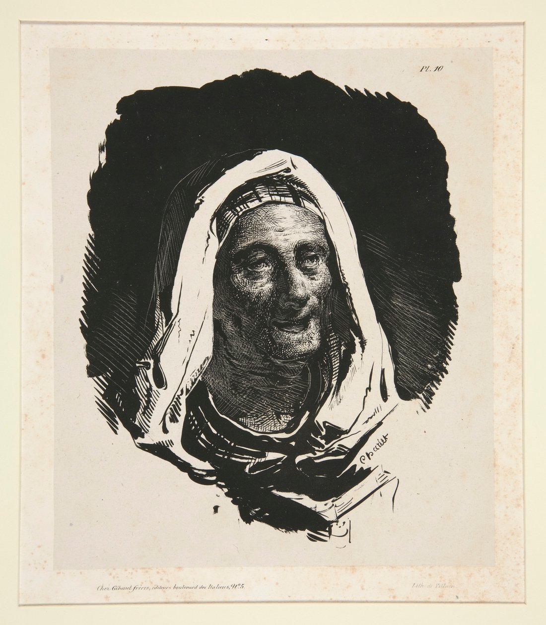 Gammel kvinnes hode av Nicolas Toussaint Charlet