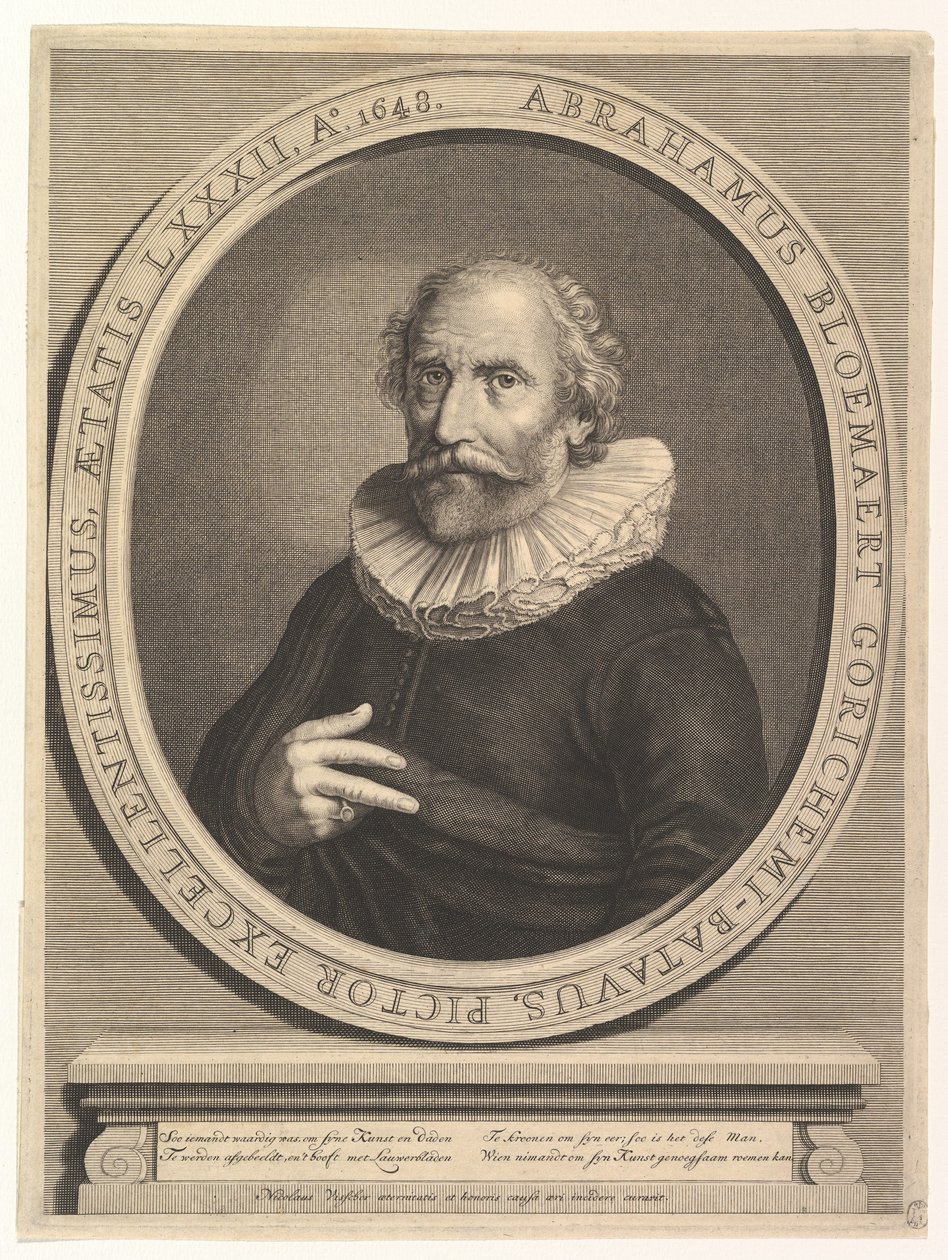 Portrett av Abraham Bloemaert, 1600-tallet. av Nicolas Visscher