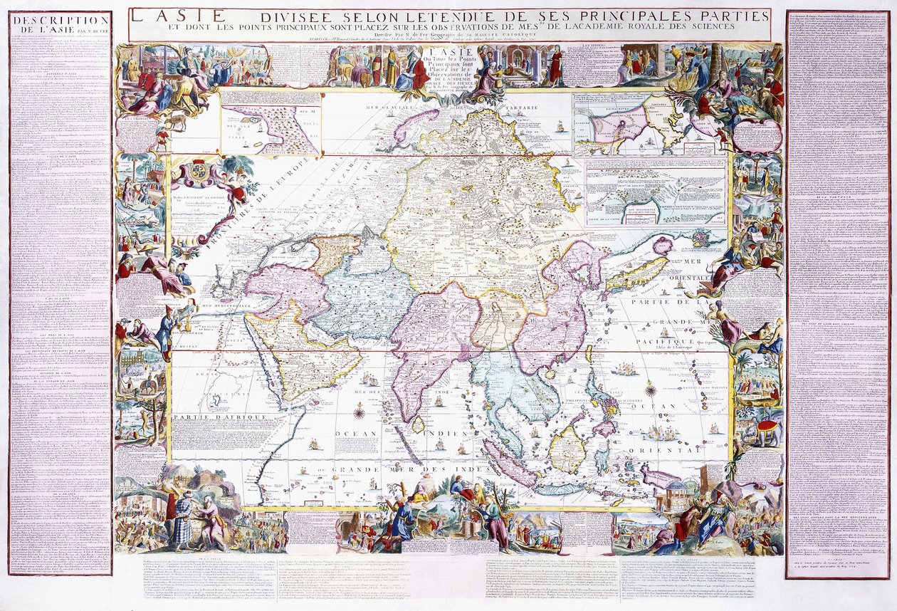 Kart over Asia, 1740 av Nicolas de Fer