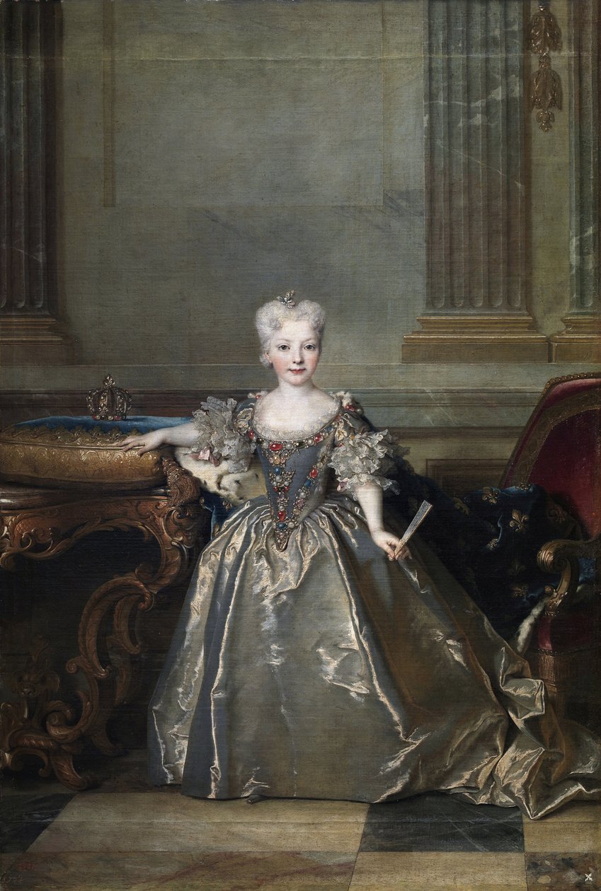 ""Portrett av Infanta Marie-Anne-Victoire de Bourbon (Marie Anne Victoire) (1718-1781) forlovet med Louis XV i 1722"" (Infanta Mariana Victoria av Spania) Maleri av Nicolas de Largillière (1656-1746) 1724 Madrid , Museo del Prado av Nicolas de Largillière
