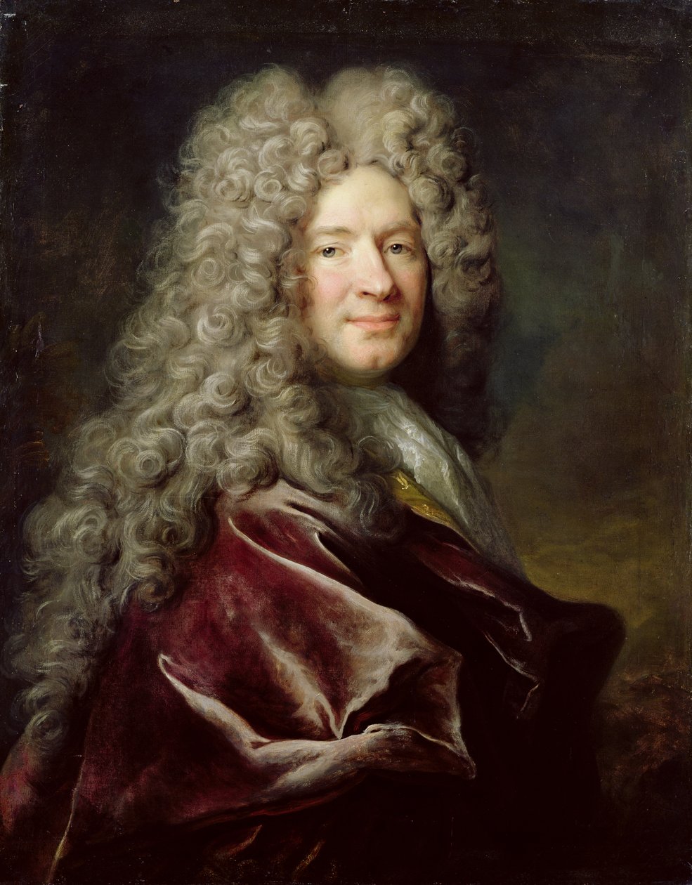 Portrett av en mann iført en fiolett kappe, ca. 1700 (olje på lerret) av Nicolas de Largillière