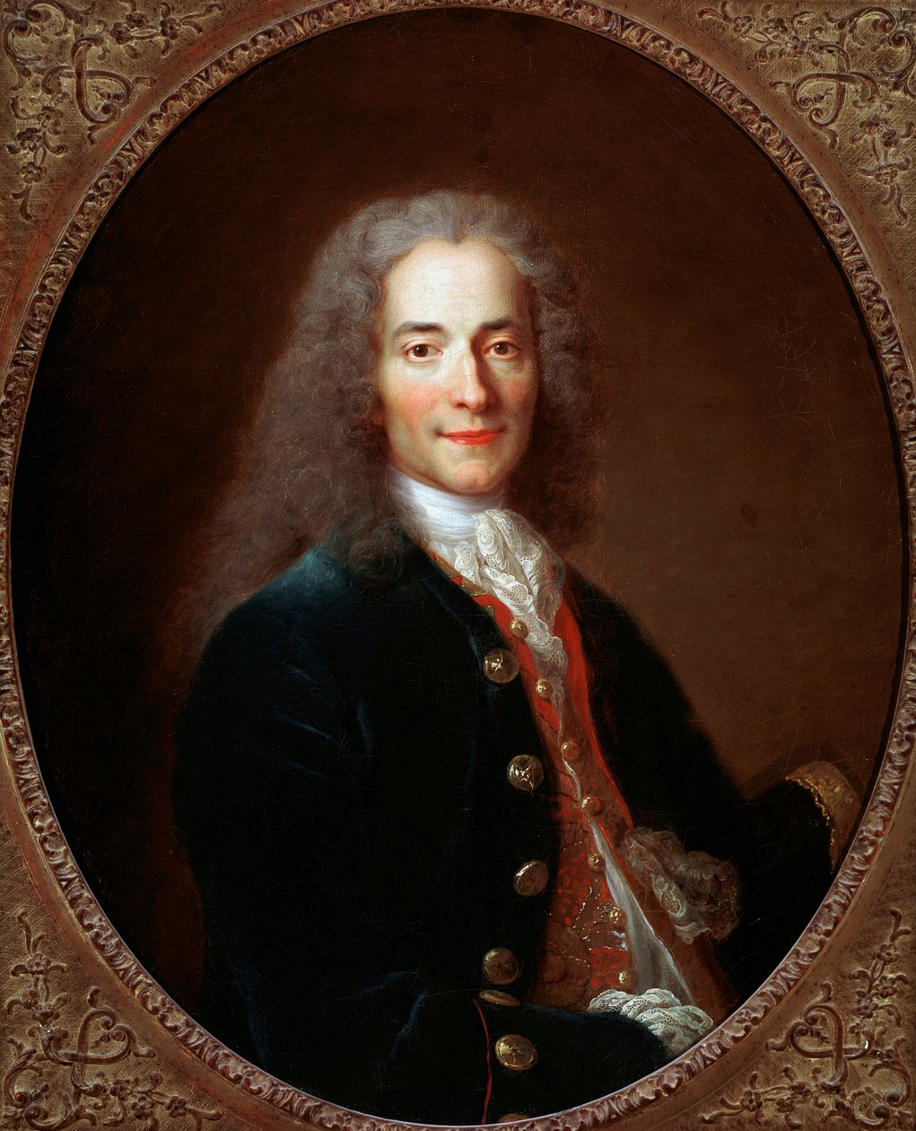 Portrett av den franske forfatteren og filosofen Voltaire, etter 1718 av Nicolas de Largillière