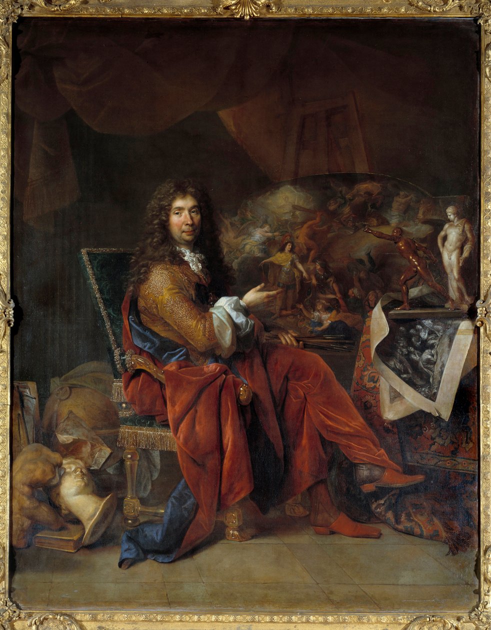 Portrett av Charles Lebrun (Le Brun) (1619-1690), første maler av kong Louis XIV Maleri av Nicolas de Largilliere (1656-1746) Dim. 2,32 x 1,81 m. Paris. Museet Louvre av Nicolas de Largillière