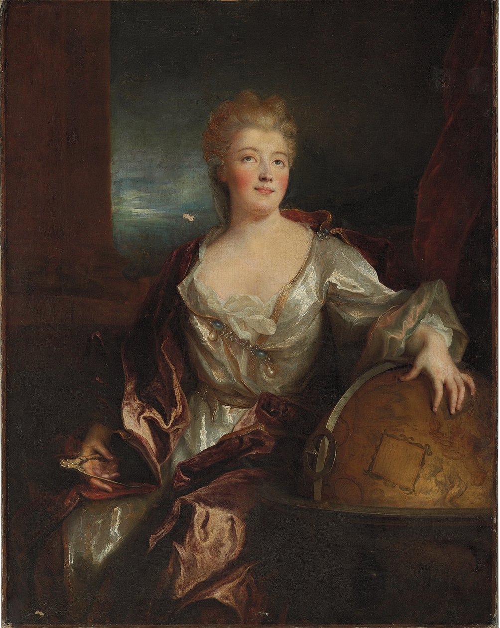 Portrett av Gabrielle Emilie the Cooper of Breteuil, Marquise du Chatelet av Nicolas de Largillière