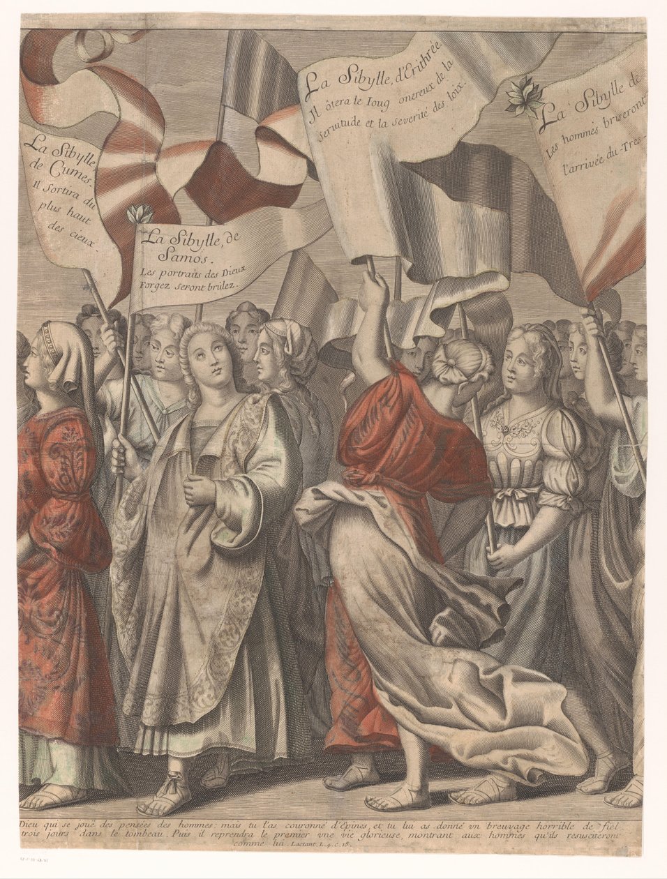Kristi triumftog med figurer fra Det gamle og nye testamente (tredje del) Le triomphe de Jesus Christ (tittel på objekt) av Nicolas de Larmessin (I)