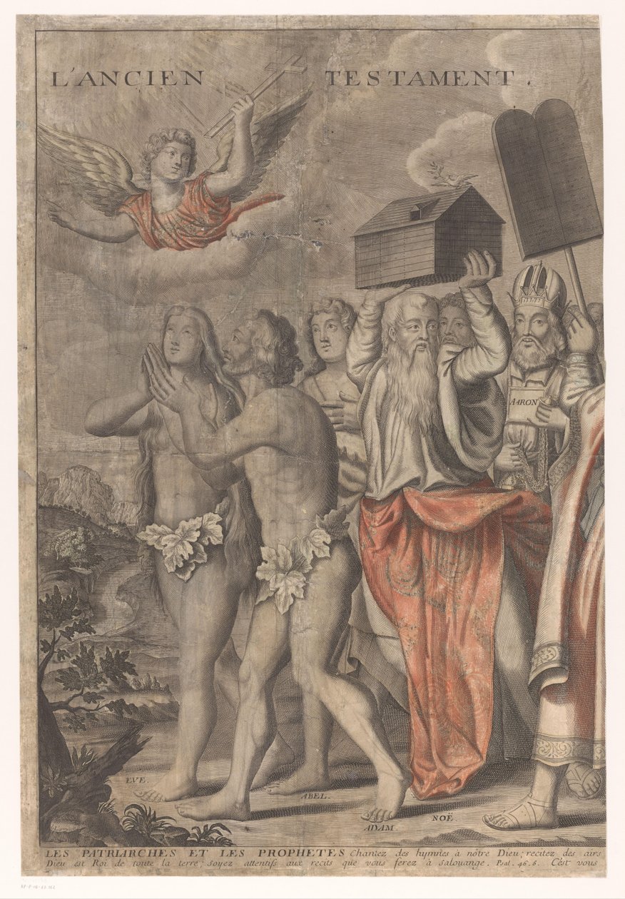 Kristi triumftog med figurer fra Det gamle og det nye testamentet (del én) Jesu Kristi triumf (tittel på objekt) av Nicolas de Larmessin (I)