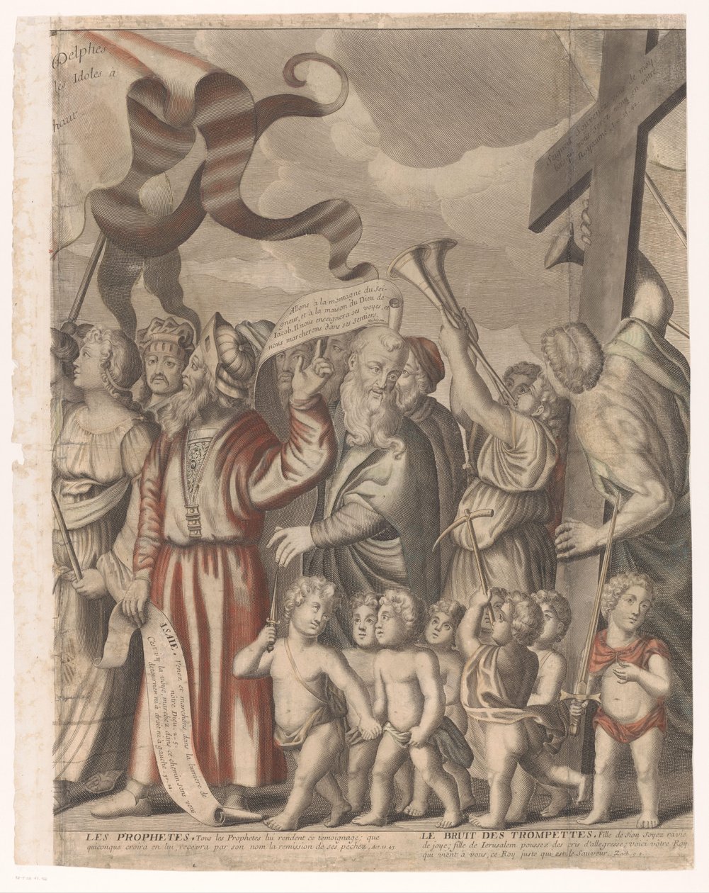Kristi triumftog med figurer fra Det gamle og det nye testamentet (Fjerde del) Jesu Kristi triumf (tittel på objekt) av Nicolas de Larmessin (I)