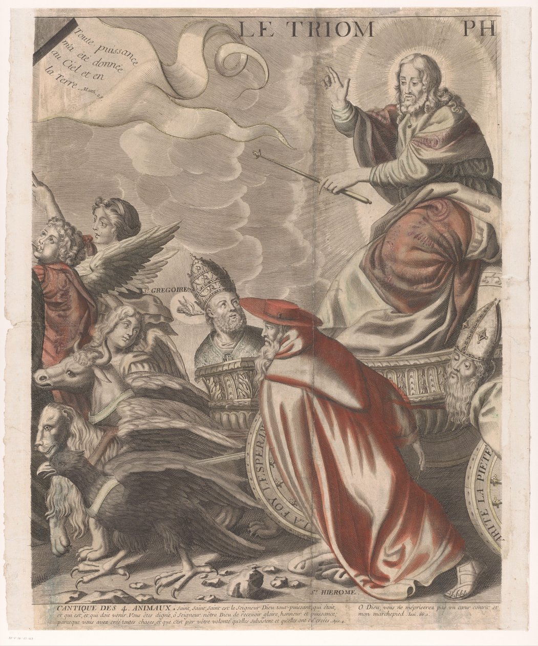 Kristi triumftog med figurer fra Det gamle og det nye testamentet (del fem) Jesu Kristi triumf (tittel på objekt) av Nicolas de Larmessin (I)