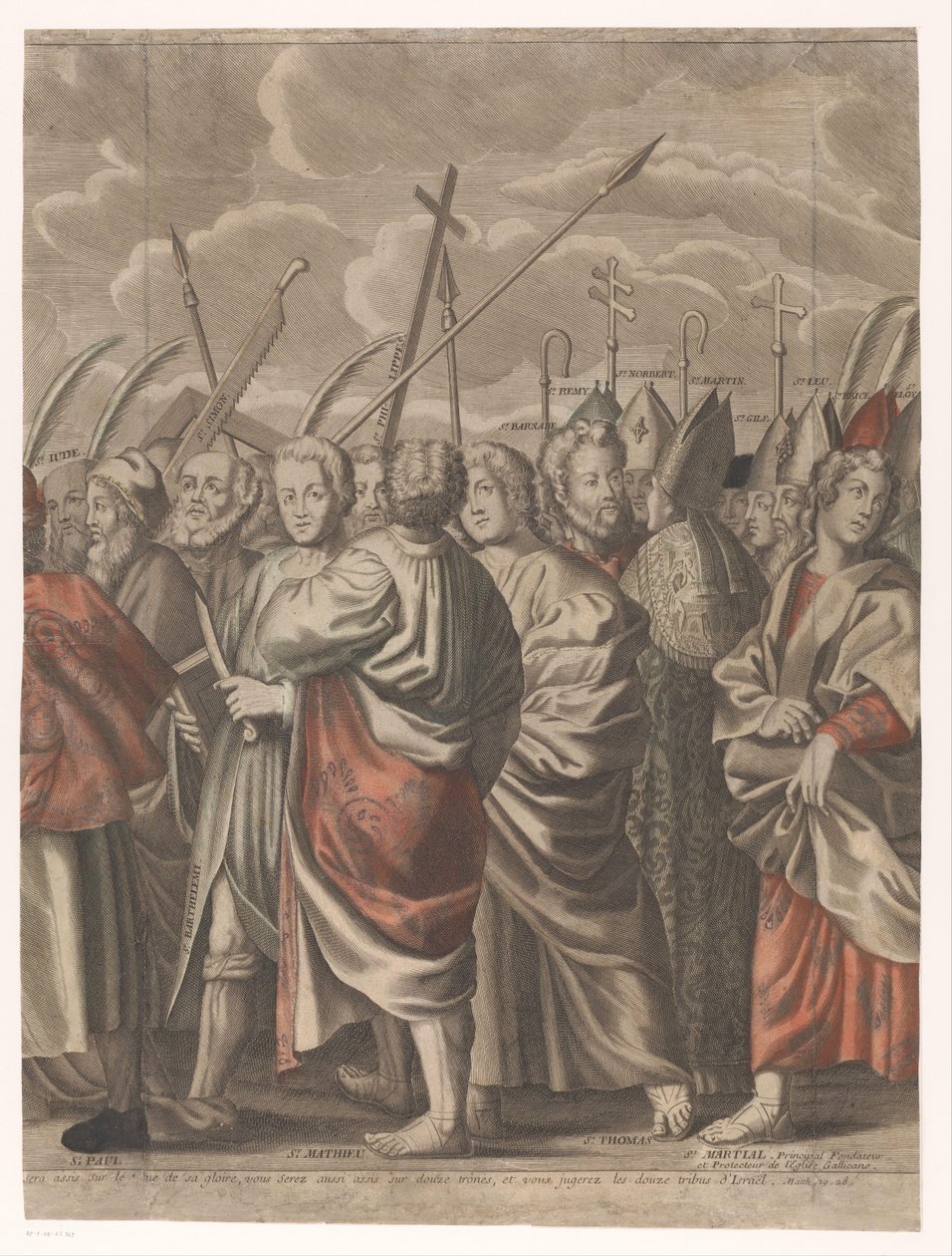 Kristi triumftog med figurer fra Det gamle og det nye testamentet (del sju) Jesu Kristi triumf (tittel på objekt) av Nicolas de Larmessin (I)