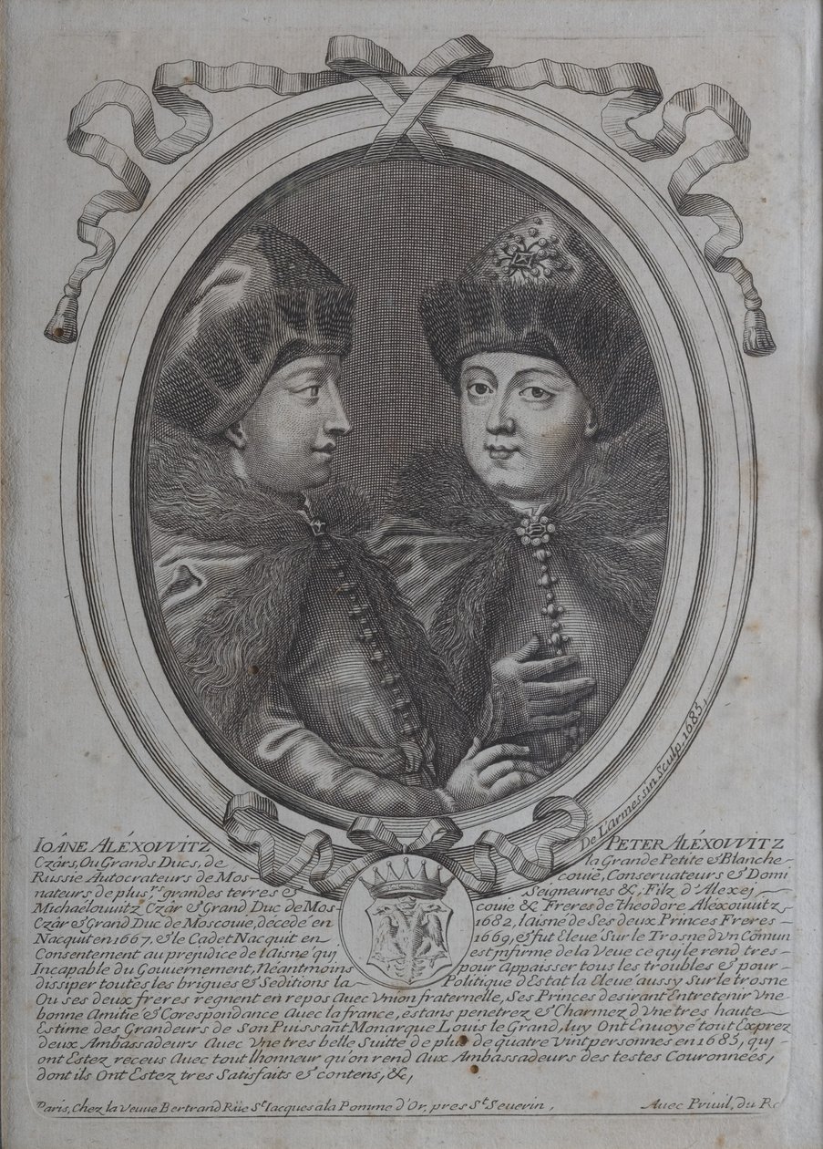 Tsarene Ivan Aleksijevitsj og Peter Aleksijevitsj fra Russland av Nicolas de Larmessin