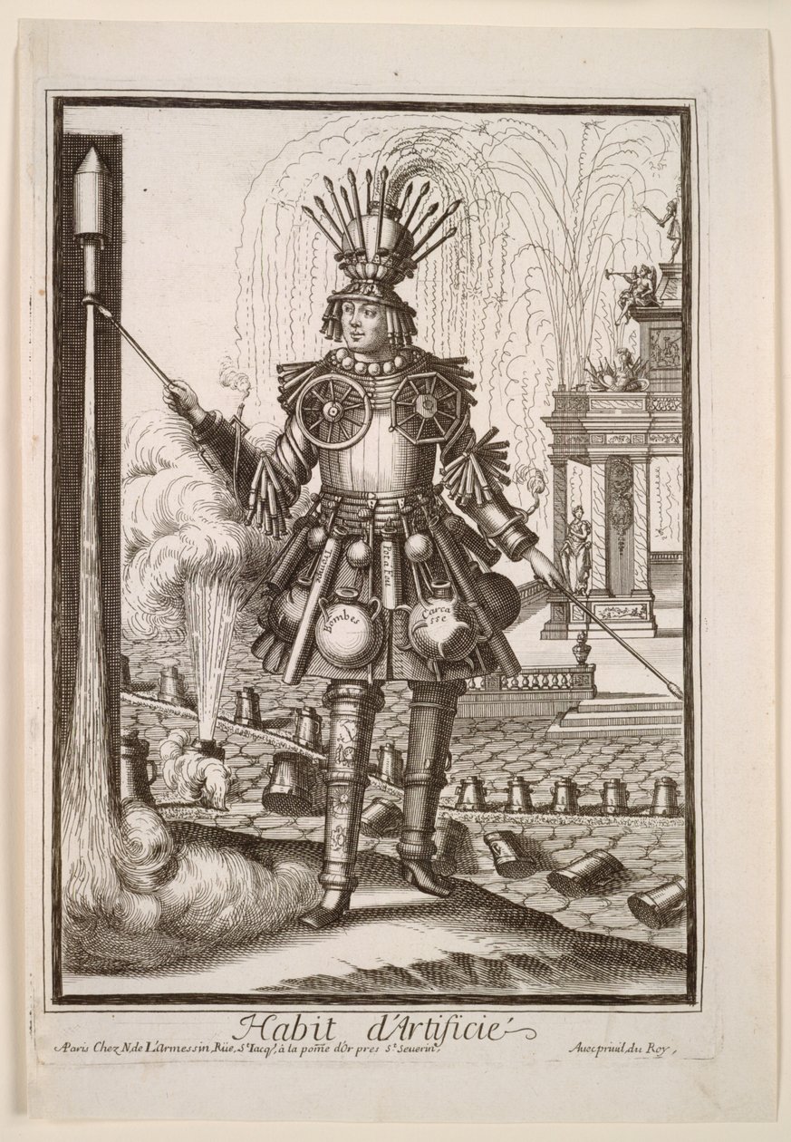 Fantasifulle kostymer: Fyrverkeriprodusentens kostyme, ca. 1690. av Nicolas de Larmessin II