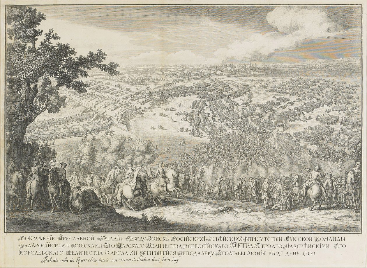 Slaget ved Poltava 27. juni 1709 av Nicolas de Larmessin II